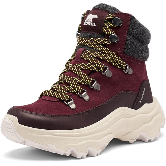 Sorel Shoes - Sorel Women's Kinetic Breakthru Conquest Waterproof Boot sz 6 Burgundy & cream